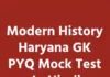 Modern History Haryana GK PYQ Mock Test In Hindi