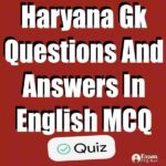 Haryana Gk MCQs In English